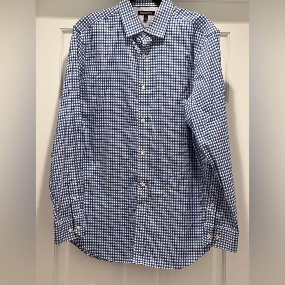 Banana Republic Mens Shirt Non- iron Tailored SlimFit Oxford